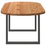 vidaXL Table à manger marron clair bois de chêne massif ovale