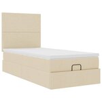 vidaXL Cadre de lit ottoman avec matelas crème 90x190 cm tissu
