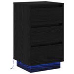 vidaXL Cabinet de chevet avec tiroir Chêne noir 39 x 34 5 x 65 cm