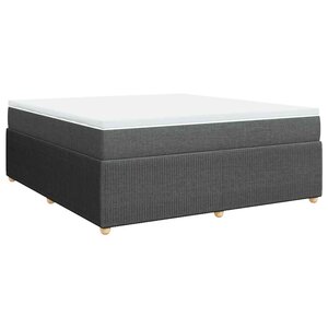 vidaXL Sommier à lattes de lit avec matelas Gris foncé 180x200cm Tissu