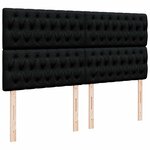 vidaXL Sommier à lattes de lit avec matelas Noir 180x200 cm Tissu