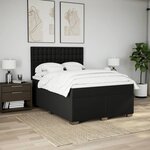 vidaXL Sommier à lattes de lit avec matelas Noir 160x200 cm Tissu
