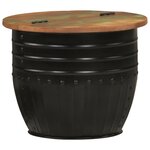 vidaXL Table basse noir 50x39 5 cm bois de récupération massif