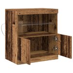 Buffet vidaXL avec lumières LED en bois ancien 60x37x67 cm