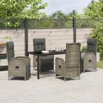 vidaXL Ensemble de salle à manger pour jardin 5 Pièces Gris Poly rotin