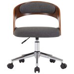 vidaXL Chaises pivotantes à manger lot de 4 gris bois courbé et tissu