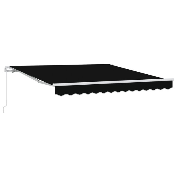 vidaXL Store Rétractable Manuel Noir 350x250 cm
