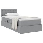 vidaXL Lit avec rangement et matelas Gris clair 90 x 190 cm