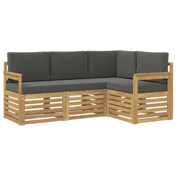 vidaXL Ensemble de canapés d'extérieur 4 Pièces Blanc et anthracite