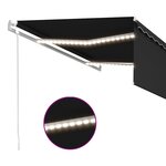 vidaXL Auvent automatique store capteur de vent LED 4 5x3 m Anthracite