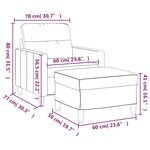 vidaXL Fauteuil avec repose-pied Gris foncé 60 cm Tissu