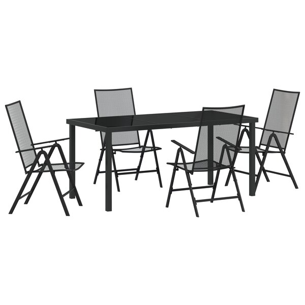 vidaXL Ensemble de jardin à manger 5 pièces en acier anthracite
