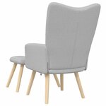 vidaXL Chaise de relaxation avec repose-pieds gris nuage tissu