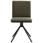 vidaXL Chaise à manger vert armée similicuir daim