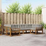 vidaXL Ensemble de canapés d'extérieur 6 Pièces Gris Naturel et Clair
