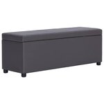 Banquette pouf tabouret meuble banc avec compartiment de rangement 115 cm gris synthétique 3002162