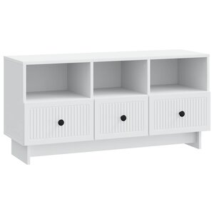 vidaXL Meuble TV Blanc 102 x 34 5 x 50 cm Bois d'ingénierie