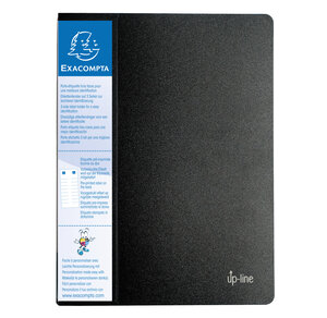Protège-documents En Polypropylène Rigide Avec Porte Étiquette 3 Faces Up Line Opaque 40 Vues - A4 - Noir - X 20 - Exacompta
