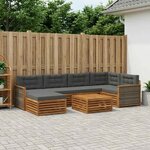 vidaXL Ensemble de canapés d'extérieur 7 Pièces Naturel et Anthracite