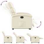vidaXL Fauteuil inclinable électrique crème similicuir