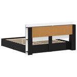 vidaXL Cadre de lit avec rangement Noir 200 x 200 cm Bois d'ingénierie