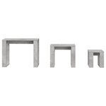 vidaXL Tables gigognes 3 Pièces Gris béton Bois d'ingénierie