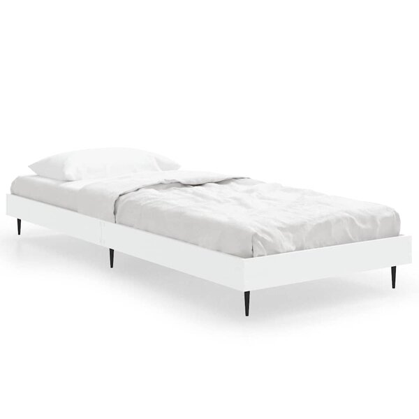 vidaXL Cadre de lit sans matelas blanc 75x190 cm bois d'ingénierie