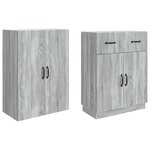 vidaXL Ensemble de Meubles 2 Pièces Sonoma gris Bois d'ingénierie
