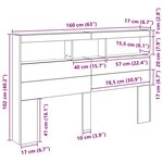 vidaXL Armoire tête de lit avec LED chêne artisanal 160x17x102 cm