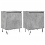 vidaXL Tables de chevet 2 Pièces gris béton 40x30x50 cm bois d'ingénierie