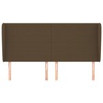 vidaXL Tête de lit avec oreilles Marron foncé 163x23x118/128 cm Tissu