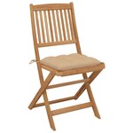 vidaXL Chaises pliables de jardin lot de 6 avec coussins Bois d'acacia