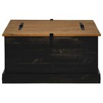 vidaXL Coffre de rangement HALDEN noir 91x91x47 cm bois massif pin