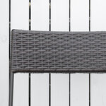 Ensemble meubles de jardin design table carré et chaises pliables résine tressée 4 fils métal noir