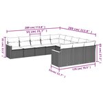 vidaXL Salon de jardin 11 Pièces avec coussins gris résine tressée