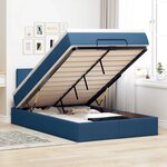 vidaXL Lit ottoman avec matelas et LED Bleu 120x200 cm Tissu