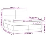 vidaXL Sommier à lattes de lit matelas LED Gris clair 160x200 cm Tissu