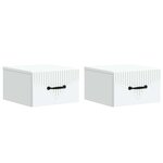vidaXL Cabinet de chevet mural 2 Pièces Blanc 34 5 x 33 x 20 cm
