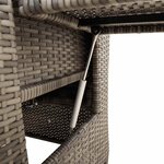 vidaXL Chaise de jardin inclinable avec table d'appoint gris polyrotin
