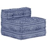 Vidaxl pouf modulaire indigo tissu