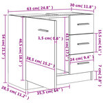 vidaXL Armoire d'évier Gris béton 63x30x54 cm Bois d'ingénierie