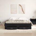 vidaXL Cadre de lit avec tiroirs Chêne noir Bois d'ingénierie 140 x 190 cm
