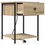 vidaXL Cabinet de chevet avec tiroir Chêne Sonoma 42 x 41 x 56 cm