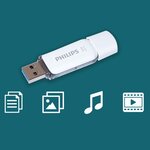 Philips clé usb 3.0 snow 32 go blanc et gris