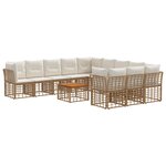 vidaXL Ensemble de canapés d'extérieur 12 pc Blanc Naturel et Crème
