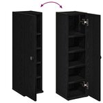 vidaXL Meuble de salle de bain avec porte-rouleau noir 20 5x22x72 cm