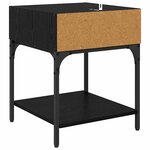 vidaXL Table de chevet Chêne noir 40 x 40 x 50 cm Bois d'ingénierie