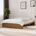 vidaXL Cadre de lit Marron miel Bois massif 140x200 cm