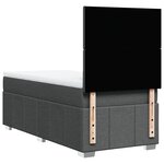 vidaXL Sommier à lattes de lit avec matelas Gris foncé 100x200cm Tissu