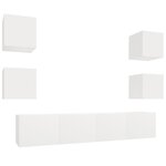 vidaXL Ensemble de meubles TV 6 Pièces Blanc Bois d'ingénierie